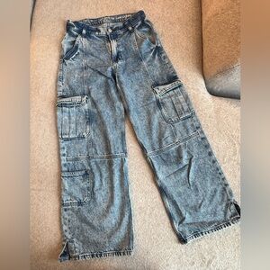 GAP Girls Relaxed Blue Cargo Jeans